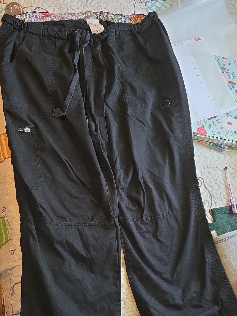 Black Women’s Drawstring Cargo/ Scrub Pants - Unbranded
